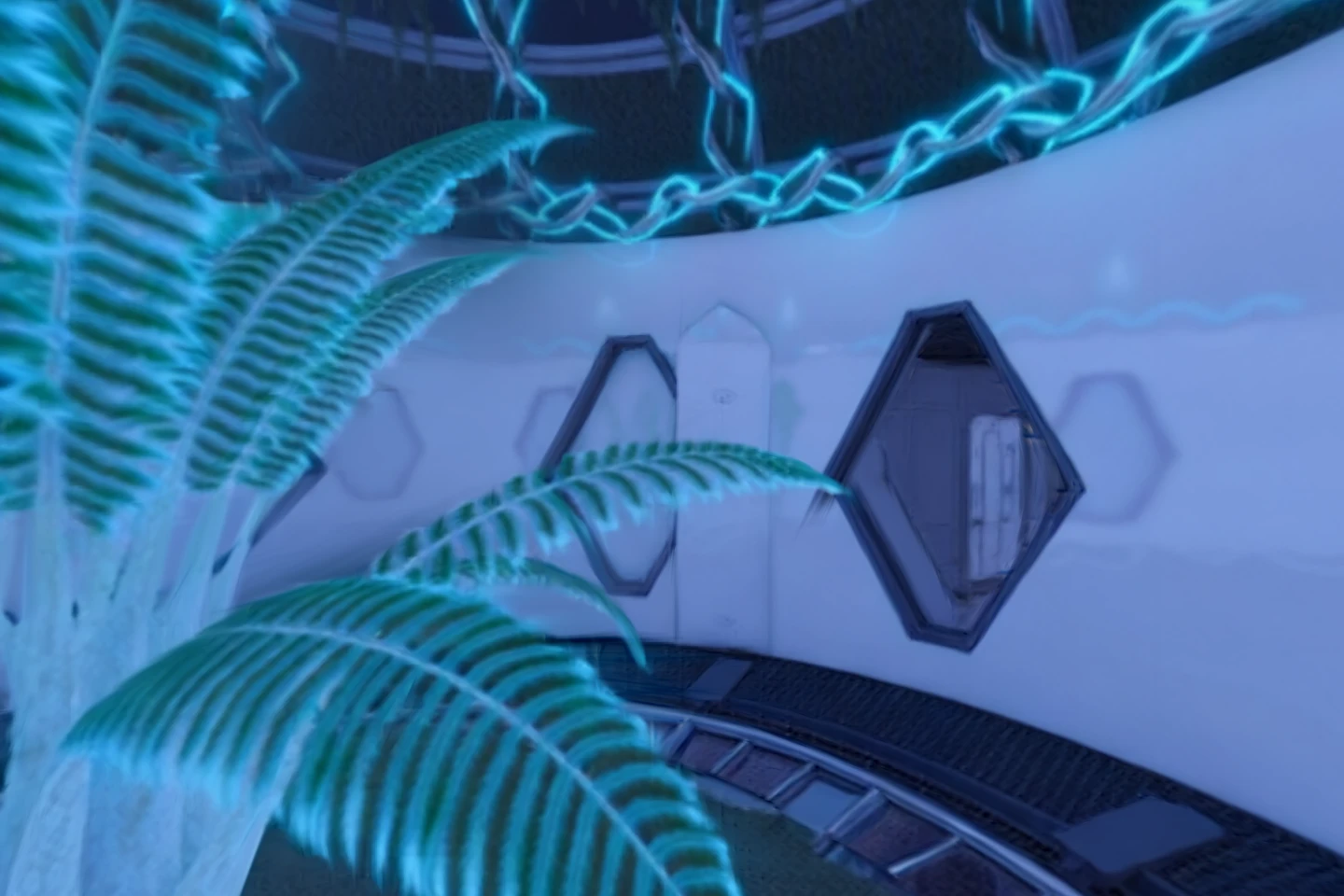 Overgrown Space Station Hallway